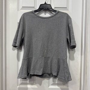 GAP Gray Peplum Short Sleeve T-Shirt